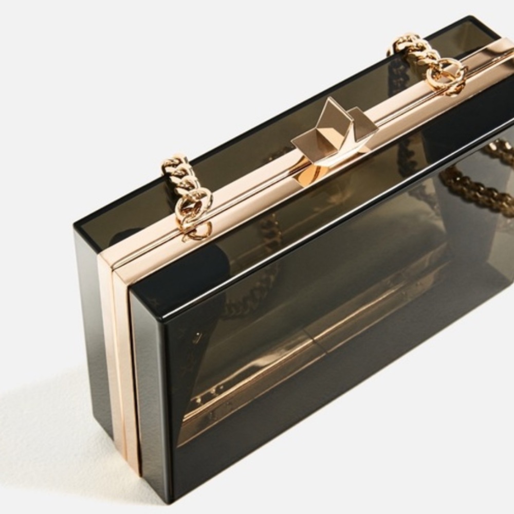 **SOLD** NWT ZARA Decorative Minaudiere (Black Evening Clutch) - Picture 3 of 9